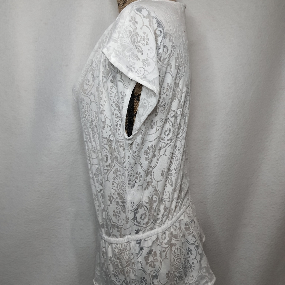 White House Black Market Lace U Shape Blouse Small - Picture 4 of 6